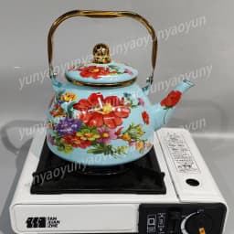 2.8 Liter Flat Bottom Household High-quality Enamel Teapot Metal Whistling Household Teapot
