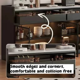 Modern Sideboard Cabinet With Glass Door Buffet Storage Cabinet With Drawers Kitchen Dining Living Room Furniture Coffee Bar
