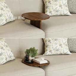 Wooden Sofa Armrest Table Space Saving Sofa Space Tray Folding Armrest Tray Table Easy to Clean Home Accessory Anti-Slip Rim