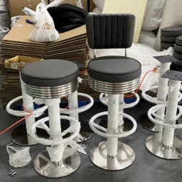2025 High Quality Home Salon General Use Simple Stool American style stainless steel bar chair