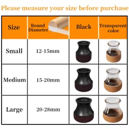 16PCS Chair Leg Protectors with Diagonal Thick TPE Pads Silicone Floor Felt Foot Cover for Hardwood Noise Resistance Furniture