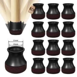 16PCS Chair Leg Protectors with Diagonal Thick TPE Pads Silicone Floor Felt Foot Cover for Hardwood Noise Resistance Furniture