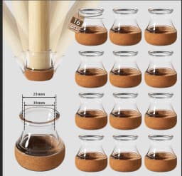 16PCS Chair Leg Protectors with Diagonal Thick TPE Pads Silicone Floor Felt Foot Cover for Hardwood Noise Resistance Furniture