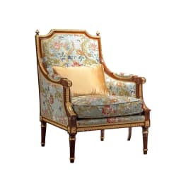 French European Solid Wood Carving Single Sofa Classical Luxury embroidery Fabric Villa Exhibition Hall Tiger Chair