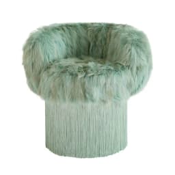 ◌a Bespoky Handcrafted Living Room Swivel Fringe Armchair Hotel Villa Fur Tassel Accent Single Sofa Chair for Interior