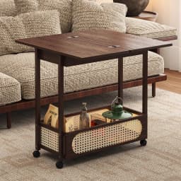 Sofa Side Table Movable Coffee Table Non-solid Wood Side Cabinet Living Room Medieval Trolley Bedroom Folding Table