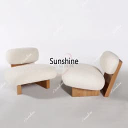 Nordic Living Room Hotel Clubhouse Lamb Fleece Leisure Chair Simple Single Sofa ChairTJ