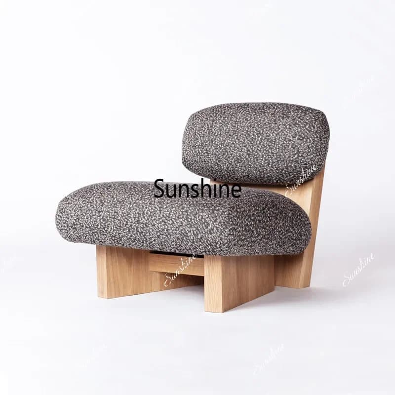 Nordic Living Room Hotel Clubhouse Lamb Fleece Leisure Chair Simple Single Sofa ChairTJ