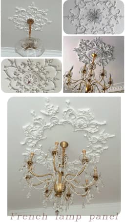 PU French parquet combination light panel non-gypsum ceiling decorative material hollow engraved lamp holder PU light luxury cre