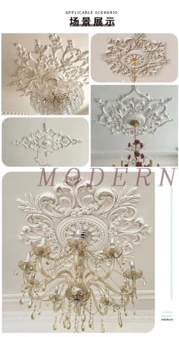 PU French parquet combination light panel non-gypsum ceiling decorative material hollow engraved lamp holder PU light luxury cre