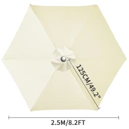 Waterproof Replacement Umbrella Cloth 6Ribs/8Ribs Parasol Replacement Cover Market Patio Umbrella Cloth Canopy Cover Shade Sail