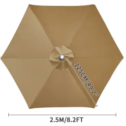 Waterproof Replacement Umbrella Cloth 6Ribs/8Ribs Parasol Replacement Cover Market Patio Umbrella Cloth Canopy Cover Shade Sail