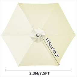 Waterproof Replacement Umbrella Cloth 6Ribs/8Ribs Parasol Replacement Cover Market Patio Umbrella Cloth Canopy Cover Shade Sail