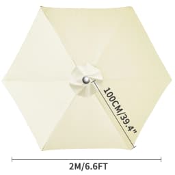 Waterproof Replacement Umbrella Cloth 6Ribs/8Ribs Parasol Replacement Cover Market Patio Umbrella Cloth Canopy Cover Shade Sail