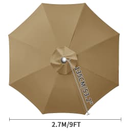 Waterproof Replacement Umbrella Cloth 6Ribs/8Ribs Parasol Replacement Cover Market Patio Umbrella Cloth Canopy Cover Shade Sail