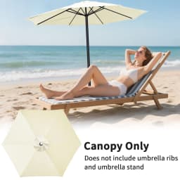 Waterproof Replacement Umbrella Cloth 6Ribs/8Ribs Parasol Replacement Cover Market Patio Umbrella Cloth Canopy Cover Shade Sail