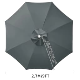 Waterproof Replacement Umbrella Cloth 6Ribs/8Ribs Parasol Replacement Cover Market Patio Umbrella Cloth Canopy Cover Shade Sail