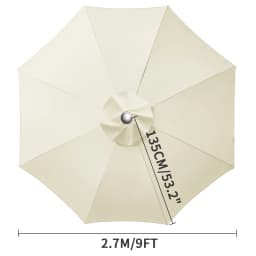 Waterproof Replacement Umbrella Cloth 6Ribs/8Ribs Parasol Replacement Cover Market Patio Umbrella Cloth Canopy Cover Shade Sail