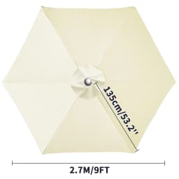 Waterproof Replacement Umbrella Cloth 6Ribs/8Ribs Parasol Replacement Cover Market Patio Umbrella Cloth Canopy Cover Shade Sail