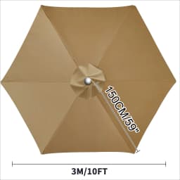 Waterproof Replacement Umbrella Cloth 6Ribs/8Ribs Parasol Replacement Cover Market Patio Umbrella Cloth Canopy Cover Shade Sail