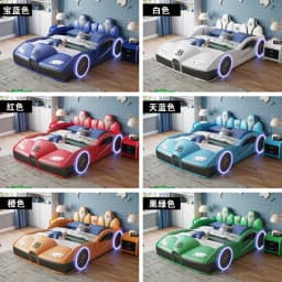 Children's bed boy car bed with guardrail 1.5 meters cartoon solid wood multi-functional double girl baby single bed