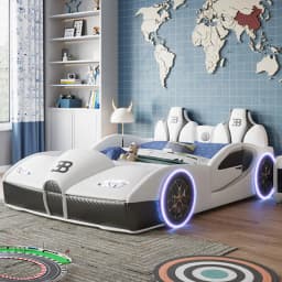 Children's bed boy car bed with guardrail 1.5 meters cartoon solid wood multi-functional double girl baby single bed