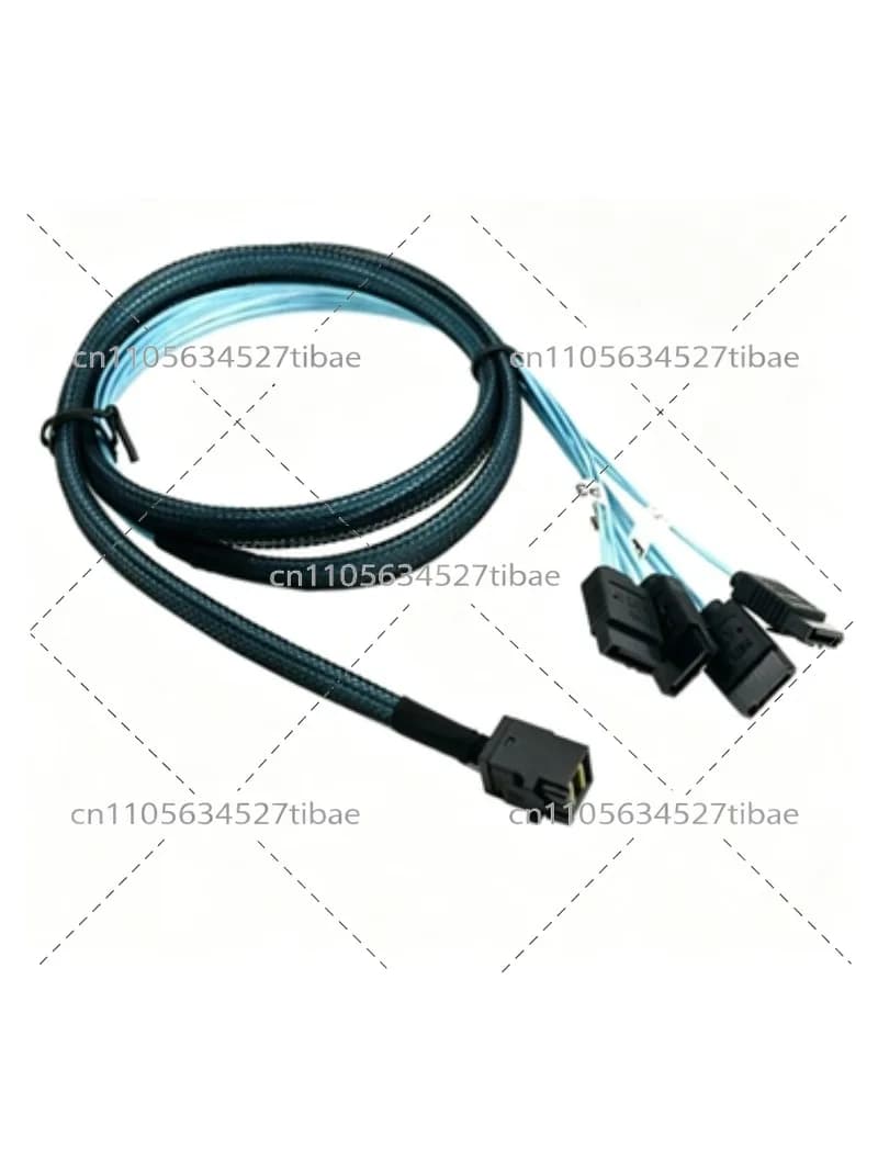 SFF-8643 to 4 SATA Cable, Mini HD to 4x SATA Forward Breakout Cable, Reverse SFF-8643 to SATA for Backplane Card