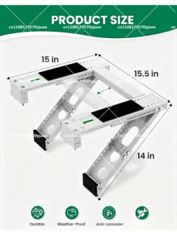 Heavy Duty Foldable AC Bracket, Universal Wall Mount for Window Air Conditioner, Max Load 200kg
