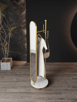 Full-Length Mirror Affordable Luxury Style Dressing Mirror Coat Rack Rotating