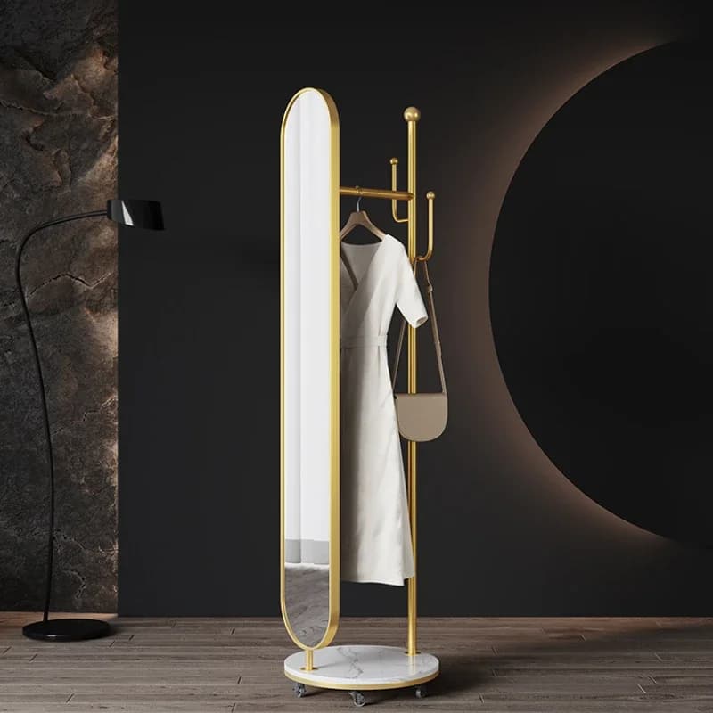 Full-Length Mirror Affordable Luxury Style Dressing Mirror Coat Rack Rotating
