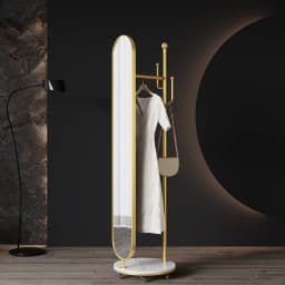 Full-Length Mirror Affordable Luxury Style Dressing Mirror Coat Rack Rotating