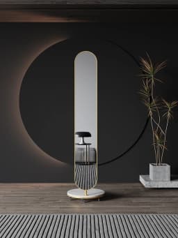 Full-Length Mirror Affordable Luxury Style Dressing Mirror Coat Rack Rotating