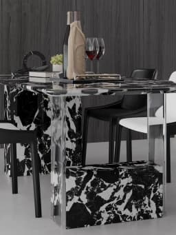 Nordic Minimalist Sintered Stone Dining Table, Anti-scratch Tabletop Home Dining Furniture for Apartment