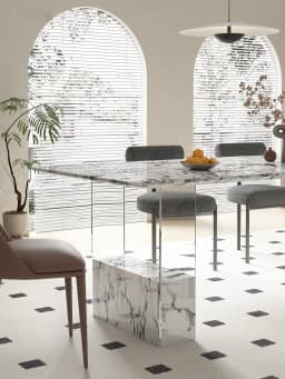 Nordic Minimalist Sintered Stone Dining Table, Anti-scratch Tabletop Home Dining Furniture for Apartment