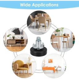 20Pcs M6 Stainless Steel Adjustable Leveling Furniture Legs, Heavy Duty Non-Slip Feet with T-Nuts for Tables Chairs Cabinets