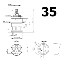35mm Tap Mixing High Spool Valve Faucet Accessories Ceramic Cartridge Faucet Cartridge Mixer Kitchen Bath Basin Shower