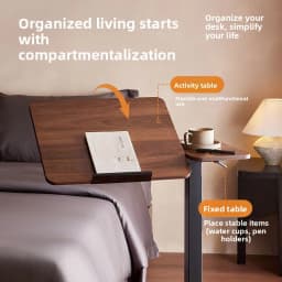 Elevating Computer Desk Standing Upright Movable Air Pressure Flipping Table, Home Sofa, Bedside, Learning, Writing, Office Desk