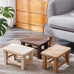 1pc Solid Wood Small Stool for Home – Adult Retro Shoe Bench & Coffee Table Stool–Paulownia Low Bench for Living Room & Entryway