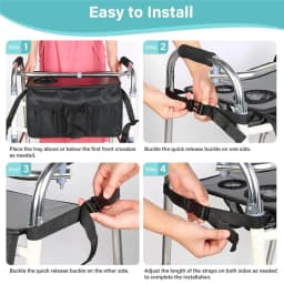L! DT656^Walker Tray for Folding Walker, Trays for Walkers for Seniors Detachable with Cup Holder,Walker Trays for Rolling