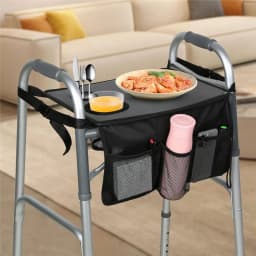 L! DT656^Walker Tray for Folding Walker, Trays for Walkers for Seniors Detachable with Cup Holder,Walker Trays for Rolling