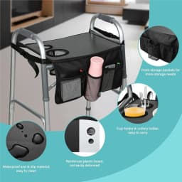L! DT656^Walker Tray for Folding Walker, Trays for Walkers for Seniors Detachable with Cup Holder,Walker Trays for Rolling