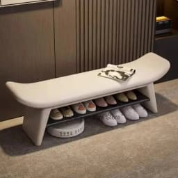 Nordic Solid Wood Shoe Changing Stool Entrance Door Soft Bag Stool Entrance Shoe Cabinet Benches Integrated Shoe Changing Stools