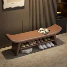Nordic Solid Wood Shoe Changing Stool Entrance Door Soft Bag Stool Entrance Shoe Cabinet Benches Integrated Shoe Changing Stools