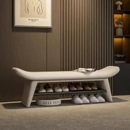 Nordic Solid Wood Shoe Changing Stool Entrance Door Soft Bag Stool Entrance Shoe Cabinet Benches Integrated Shoe Changing Stools