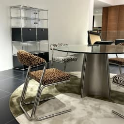 Designer Leopard Print Bauhaus Dining Chair Living Room Backrest Seat Creative Leisure Furniture for Home Vanity Makeup Chairs