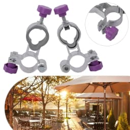 Aluminum Clip On Mount For Umbrella 2 Pcs For Garden Chair Parasol Support On Outdoor Patio Balcony Deck Applications