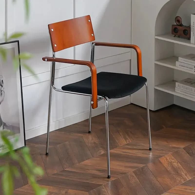 Classic Backrest Dining Chair Foldable Lazy Leisure Style Chair Home Living Room Bedroom Furniture