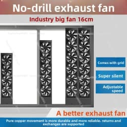 Non-drilling Window Exhaust Fan, Speed Adjustable Silent Ventilator for Sliding Window Indoor Smoke Ventilation