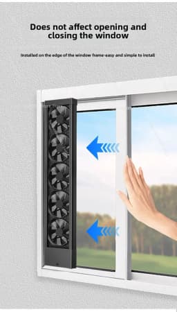 Non-drilling Window Exhaust Fan, Speed Adjustable Silent Ventilator for Sliding Window Indoor Smoke Ventilation
