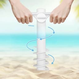 Beach Umbrella Sand Anchor Heavy Duty Umbrella Base With 5 Spiral Threads Universal Fit For Most Beach Umbrellas White